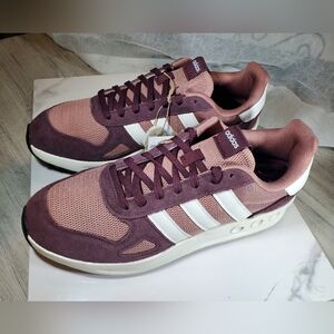 Adidas Men's Run 84 Retro 80's Style Pure Ruby Deep Maroon White Shoes SIZE 10.5